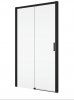 Ronal drzwi jednoczęściowe prawe ze ścianką stałą na wymiar 100-180x0-200 cm, szkło przezroczyste, profile BLACK LINE czarny mat TLS2DSM10607